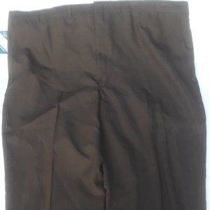 Towncraft Wet Weather Wool wrinkle free brown dress pants size 50x38